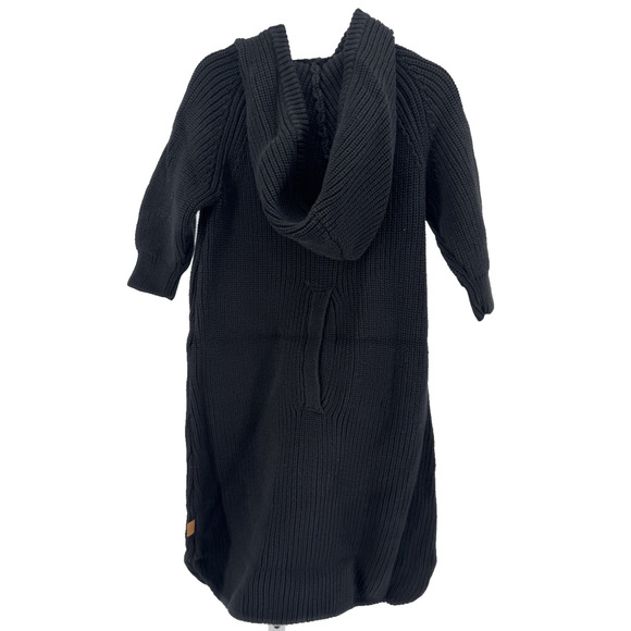 Goumi Kids Shadow Black Knit Hooded Wearable Zip-Up Blanket Size Medium NEW - Picture 2 of 4